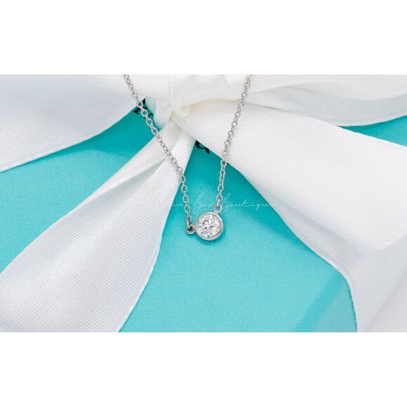 Tiffany & Co. Necklace Elsa Peretti "Diamonds By The Yard" .27ct in Platinum - Picture 7 of 9
